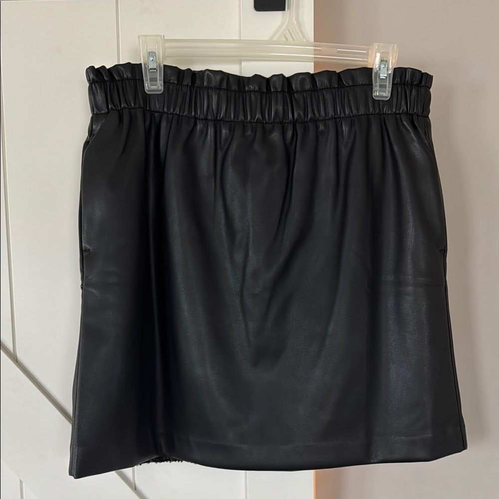 Express Black leather Mini Skirt